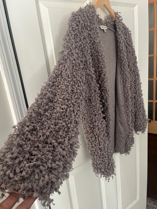 Moon River Shaggy Open Cardigan rosy gray sz small - Picture 2 of 5